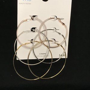 Gold and Silver Hoop Earrings